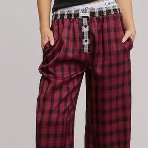 NWT Mimosa Checked Lounge Pants Wine
